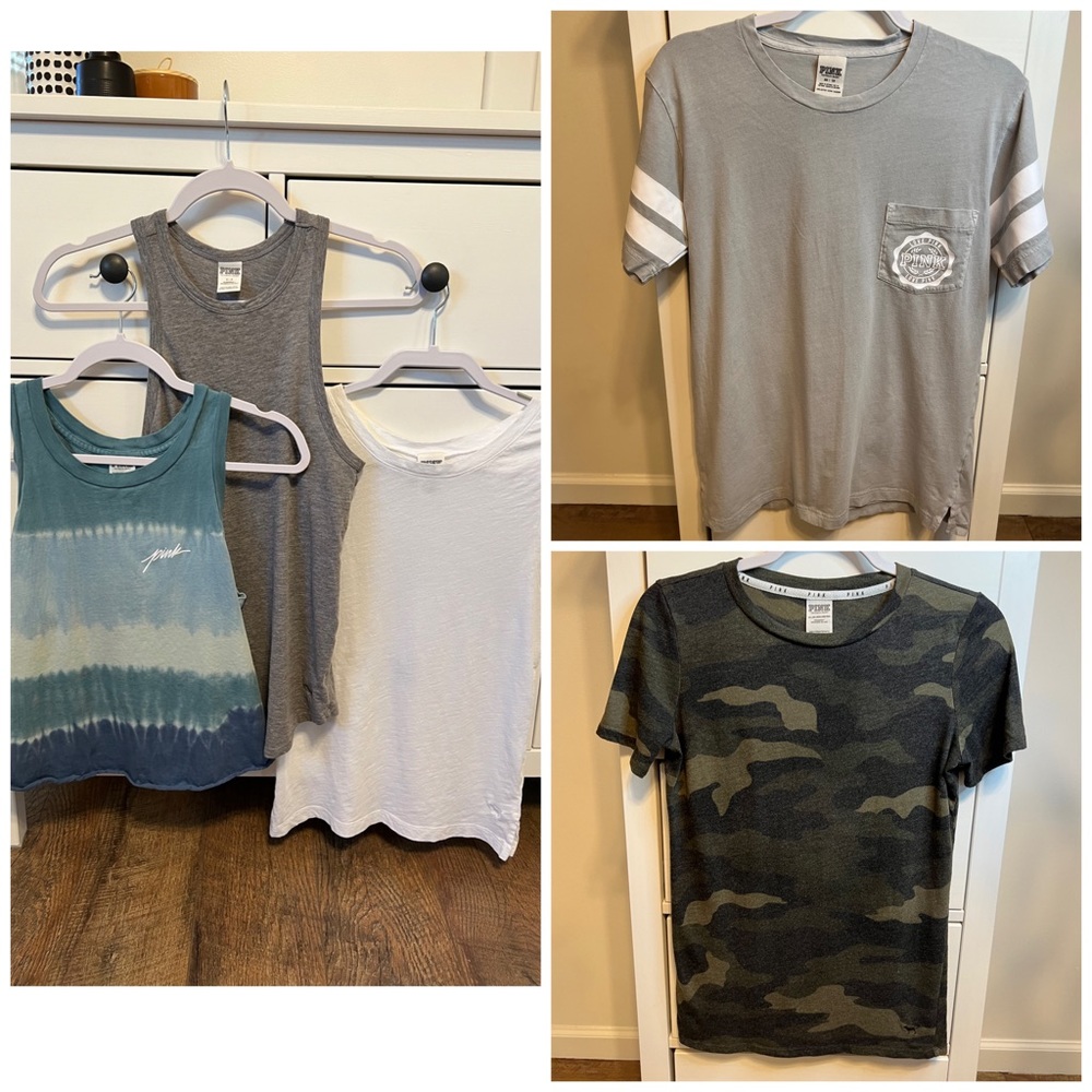 (5) VS Pink shirts - tank tops/tshirts